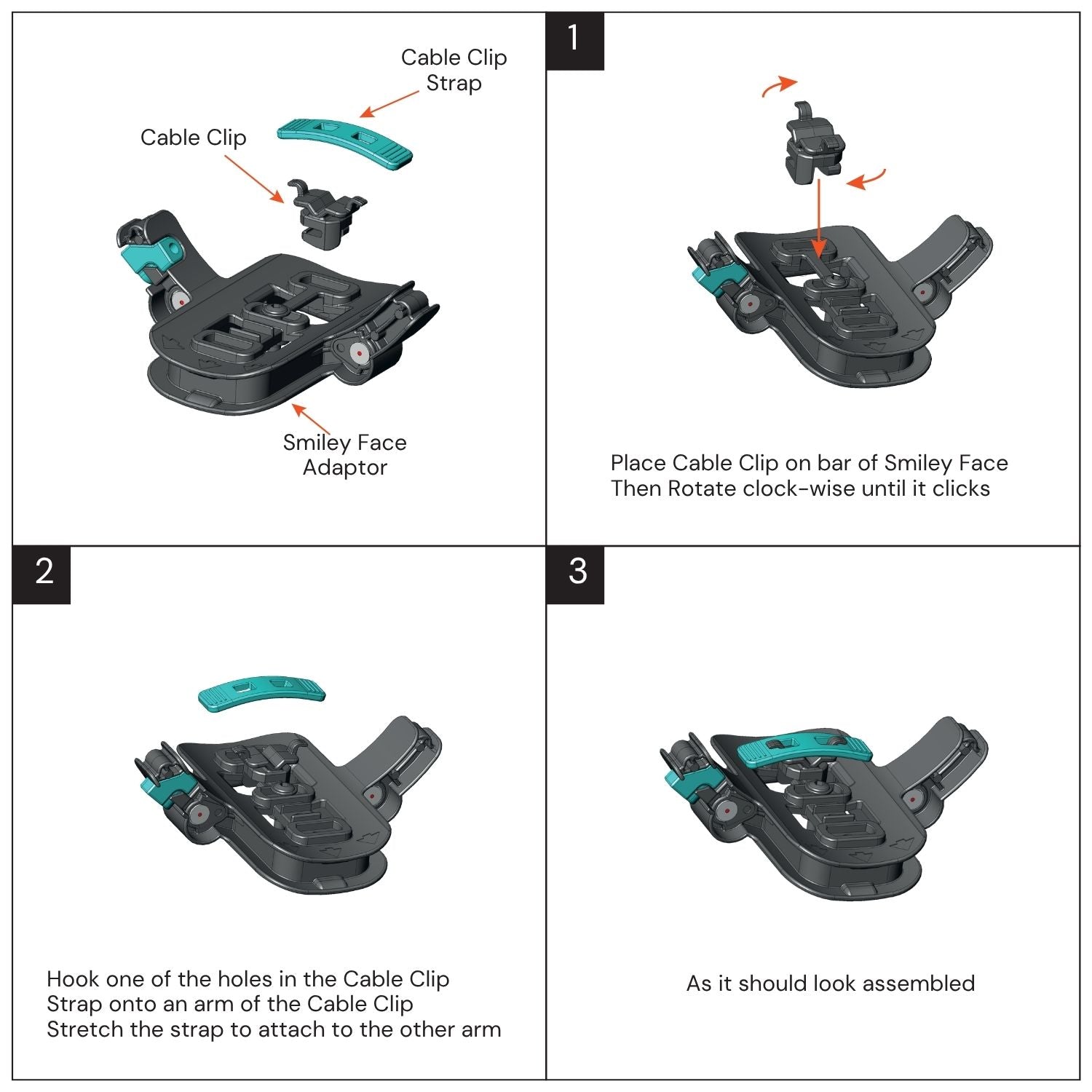 Replacement Mini-ALTO Cable Clip  With Strap (5 pack)